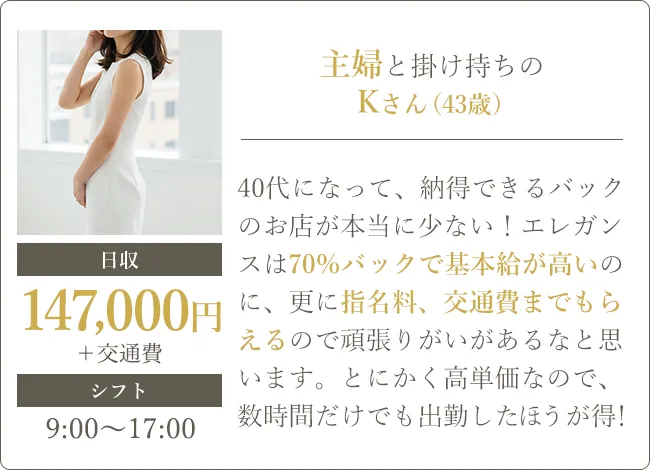 スキマ時間もうまくお金に変えられる!Kさん/日収147,000円+交通費